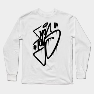 "YoToys" Design Graffiti Writing Tag No.1 - black Long Sleeve T-Shirt